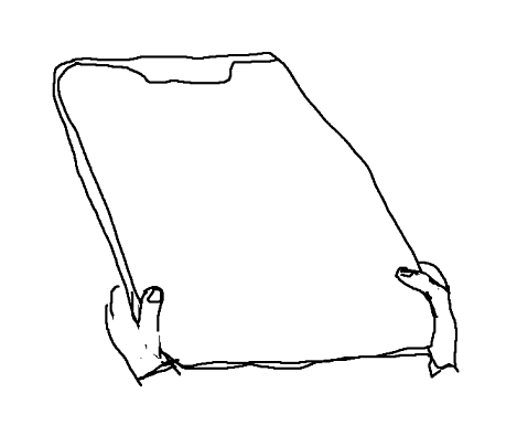 A drawing of a very, very large smartphone